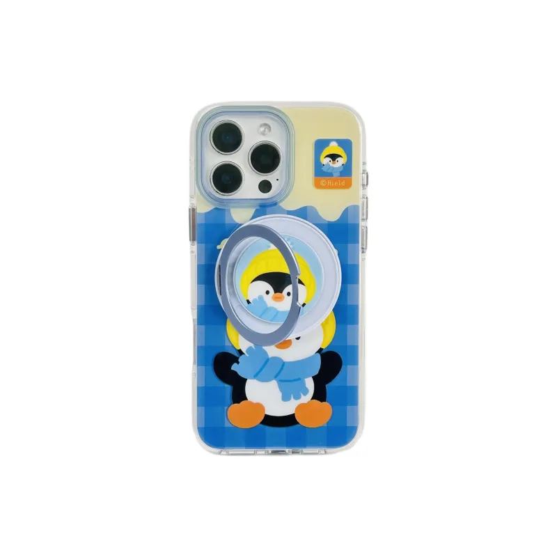 Wei Xin Acrylic Material Penguin Magnetic Stand Phone Cases Compatible With IPhone 16/15 Pro Max/Apple 13/14 Pro/Max-2