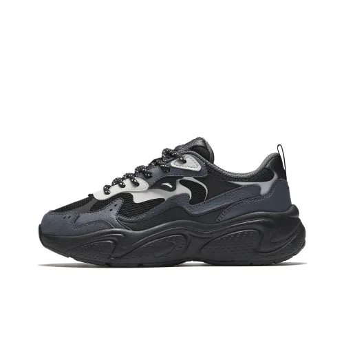 Anta Stars Anti-Slip And Wear-Resistant Breathable Low-Top Chunky Sneakers Women's Black Gray
