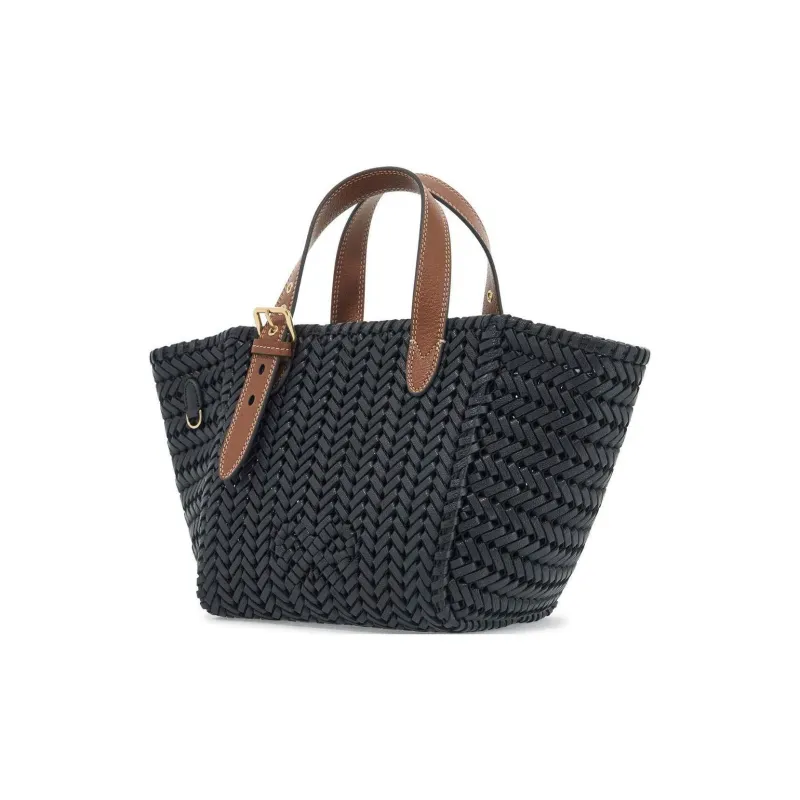 Anya Hindmarch Goatskin Tote Bag, Shopping Bag, Handbag Trumpets Women's Black-2