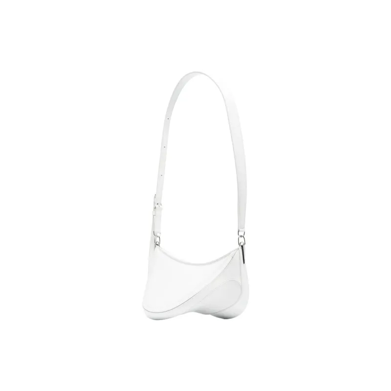 Mugler Leather Shoulder Bag Small Size Women's Ivory White-1