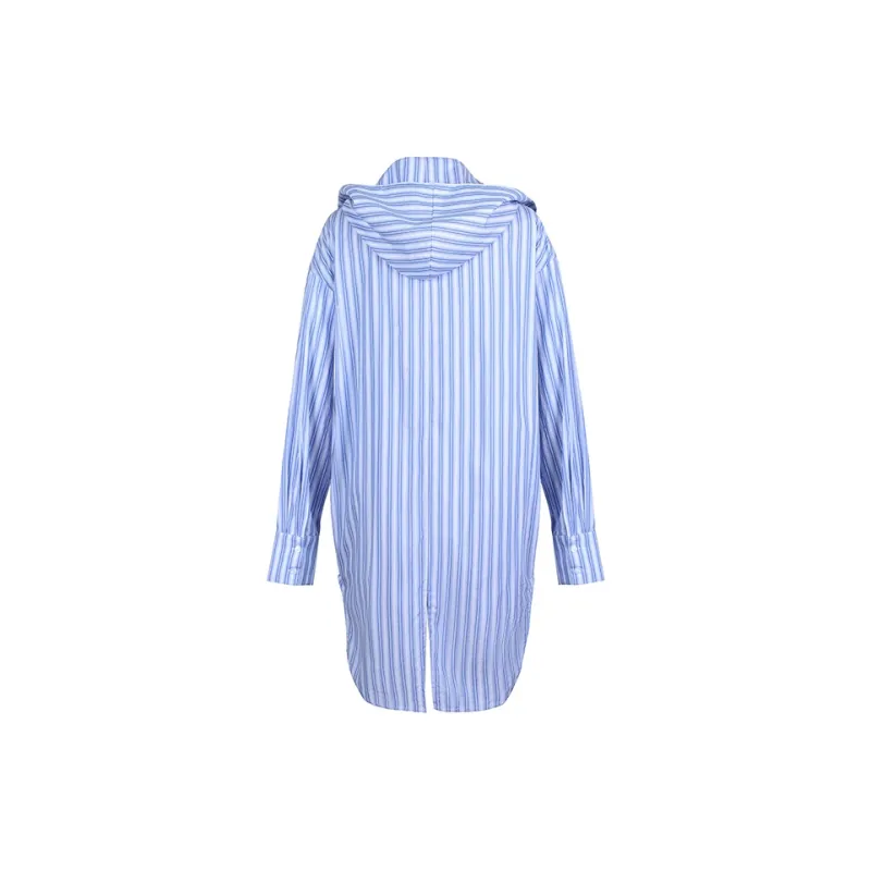 DeleteEX Shirt Women's Blue White Plaid-1
