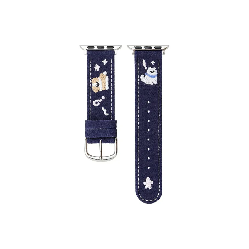 Warbler Dew Watch Band Apple Compatibility Denim Material-3