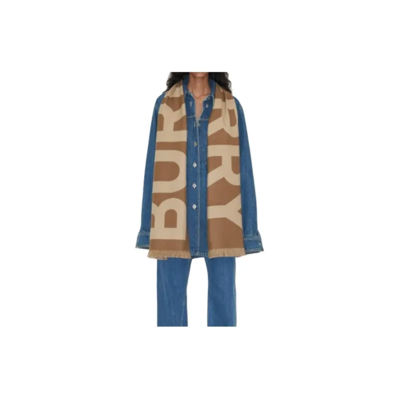 Burberry Logo Wool Jacquard Scarf-4