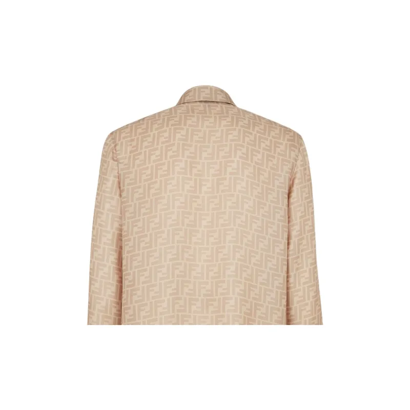 FENDI Logo Printed Long Sleeved Shirt-5