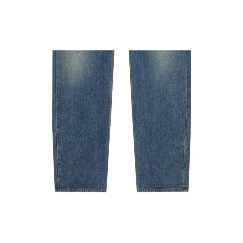 Givenchy Logo Plaque Distressed Straight Leg Jeans-3