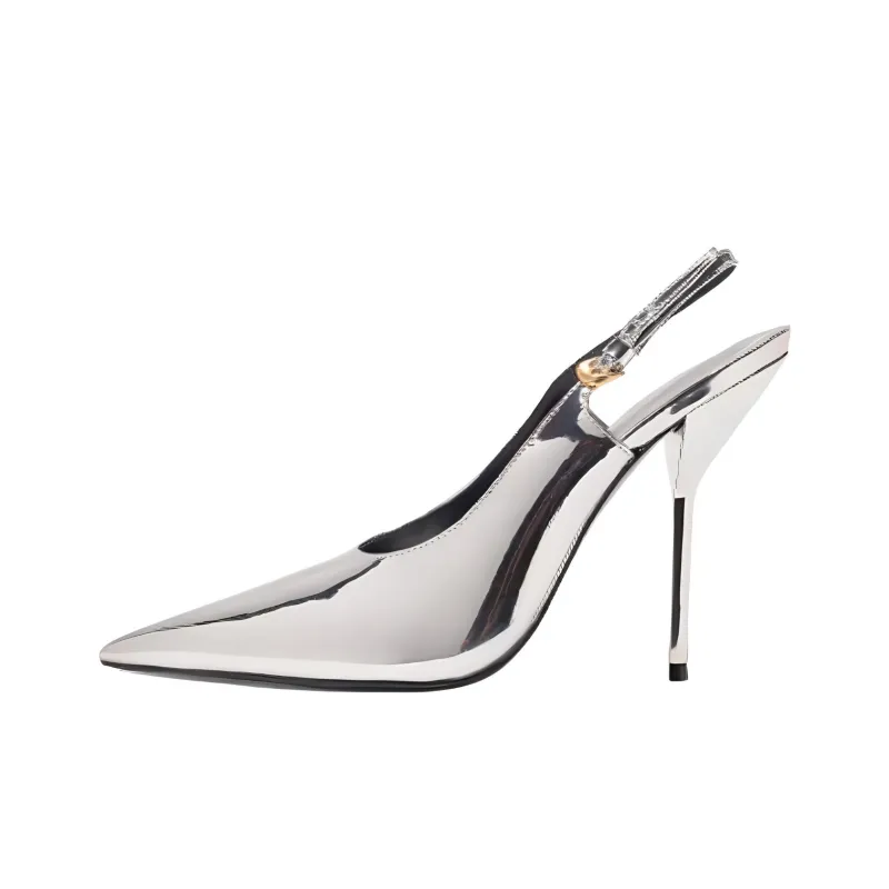 LARROUDÉ x ALTUZARRA Slim Heel High Heels 10cm Women's Silver-0