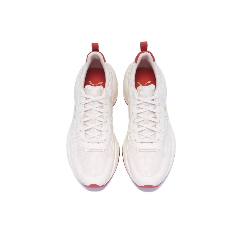 LI NING 1990 Classic Collection Rebound Anti Slip And Wear Resistant Low Top Casual Shoes Women's Ecru-2