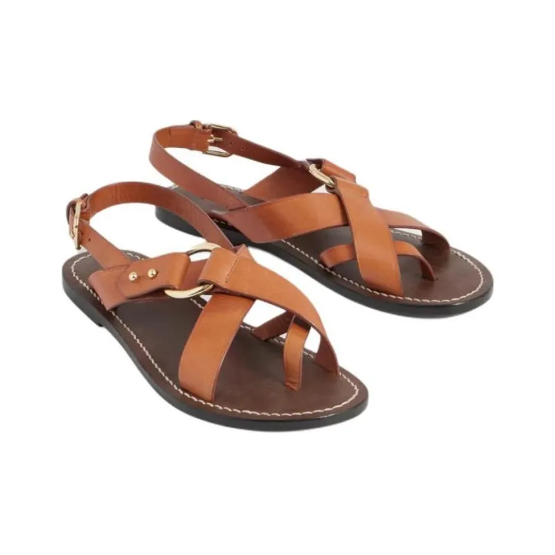 SOEUR Florence Leather Sandals-3