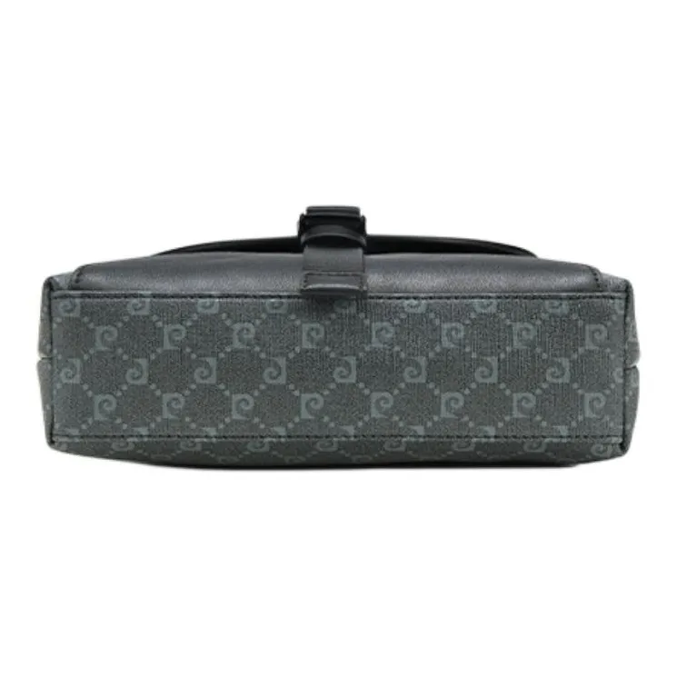 PIERRE CARDIN PVC Crossbody Bag, Shoulder Bag Regular Men's Black Gray-4