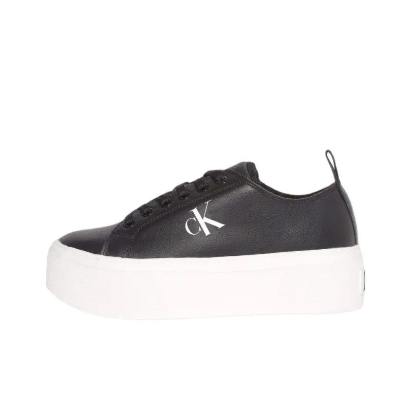 CKJ CALVIN KLEIN JEANS Low Top Skateboard Shoes Women's Black-0