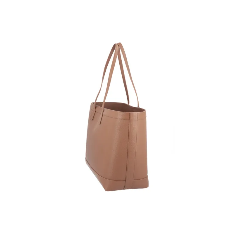 Burberry Leather Tote Bag Shopping Bag Shoulder Bags Women's Earth Brown-11