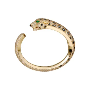 CARTIER 18K Gold Emerald Onyx Diamond Bangles Women's Gold