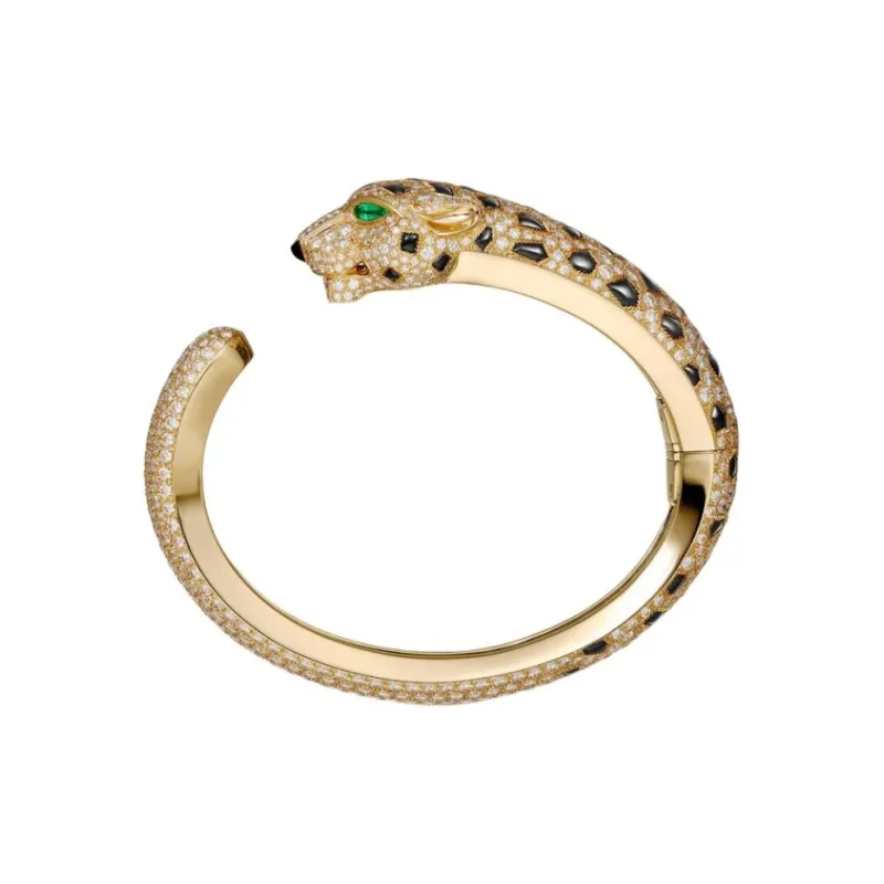 CARTIER 18K Gold Emerald Onyx Diamond Bangles Women's Gold-0