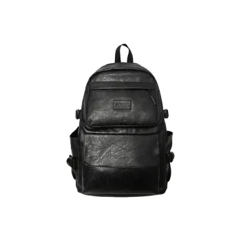 BAODIDAISHU PU Large Capacity Waterproof Students Backpack Regular Men's Black/Brown