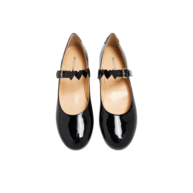 MACH & MACH Patent Leather Ballerina Shoes Women's-3