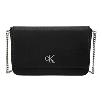 CALVIN KLEIN Minimal Collection Polyester With Polyurethane Shoulder Bag, Crossbody Bag Women's Black