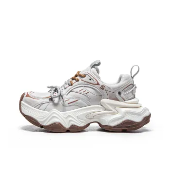 MQ Anti Slip And Wear Resistant Coverage Low Top Chunky Sneakers Women's Vintage Beige