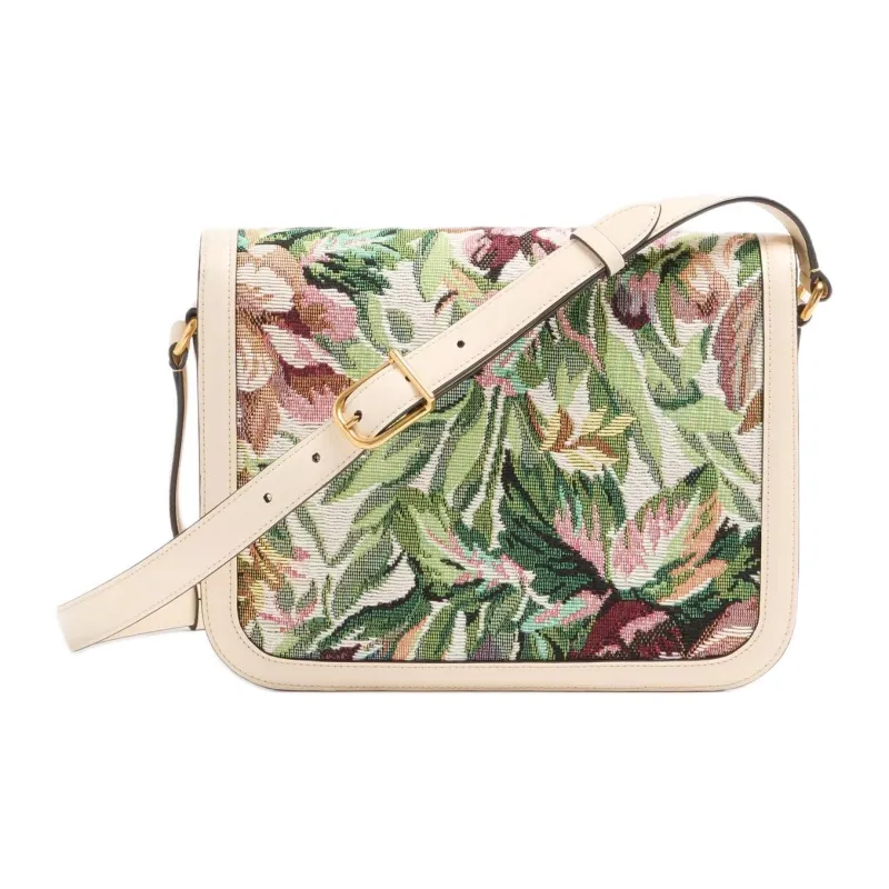 Valentino Jacquard Fabric Shoulder Bag Women's Butter & Multicolor-2