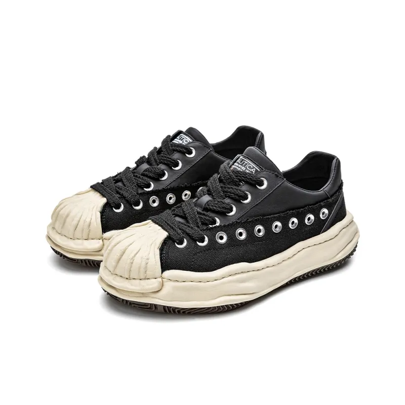 NAUTICA Slip Resistant Cushioning Wear Resistant Lightweight Height Increasing Low Top Skateboard Shoes Men's Black-3