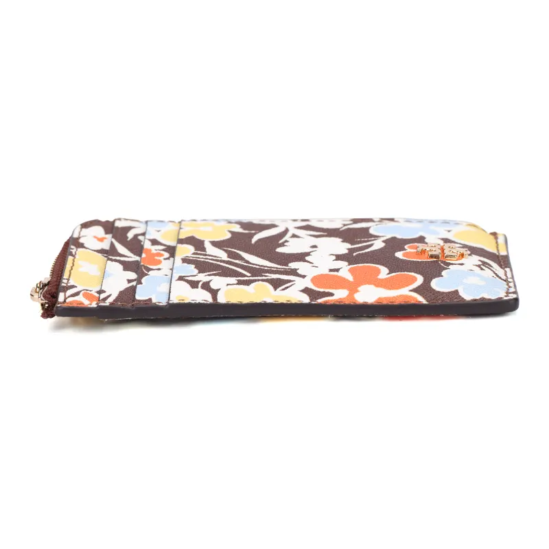 TORY BURCH Emerson Leather Document Wallet Card Holders Women's Brown-3
