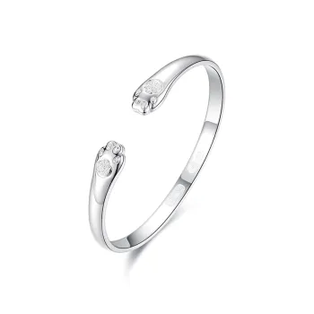 ZHONGLING 999 Fine Silver Sterling Silver Bracelets Women's