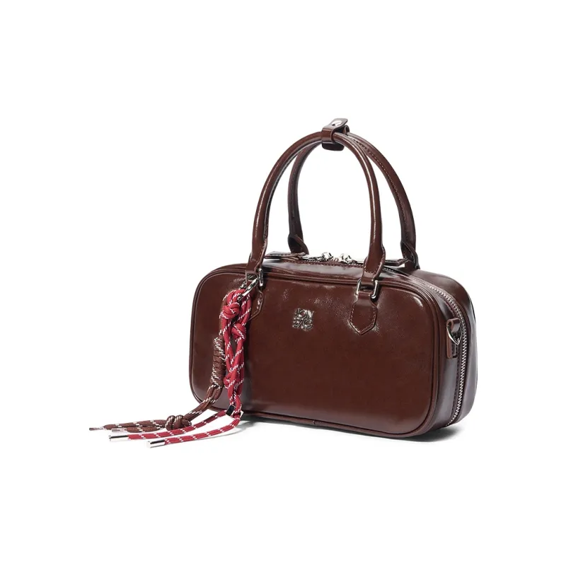 JONBAG Synthetic Leather Shoulder Bag Crossbody Bag Handbag Regular Women's Coffee Brown/Vintage Red-2