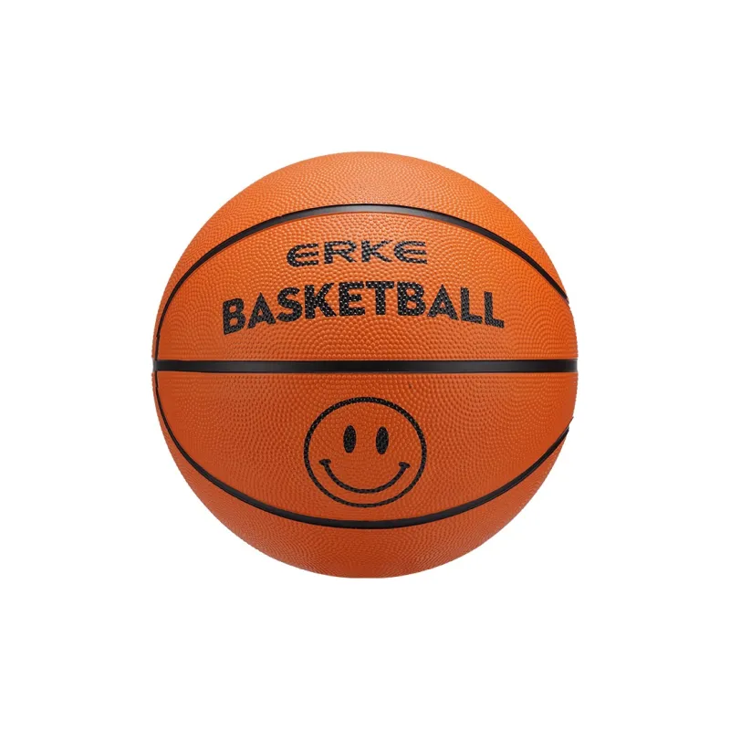 Erke Smiley Face Collection Rubber Basketball Brown Size 7.5 Training Competition Unisex-1