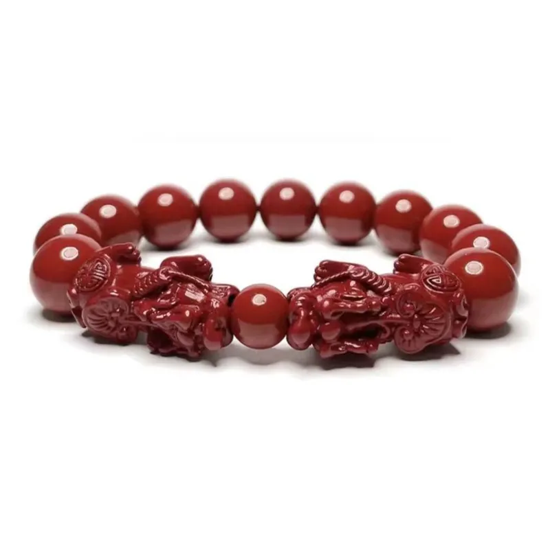 ZUIWENGLANGYASHANWENCHUANG Cinnabar Bracelets Unisex-0