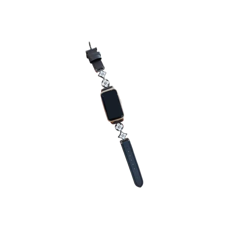 FZRT Huawei Compatibility Watch Band Niche Premium Four Leaf Clover Chain Strap Artificial Leather Material-7