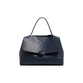 H YXIANG Microfiber Synthetic Leather Handbag Women's Dark Blue