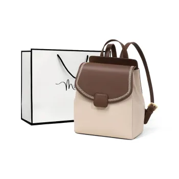 MILLIE'S Cow Leather Backpack Regular Women's White & Coffee