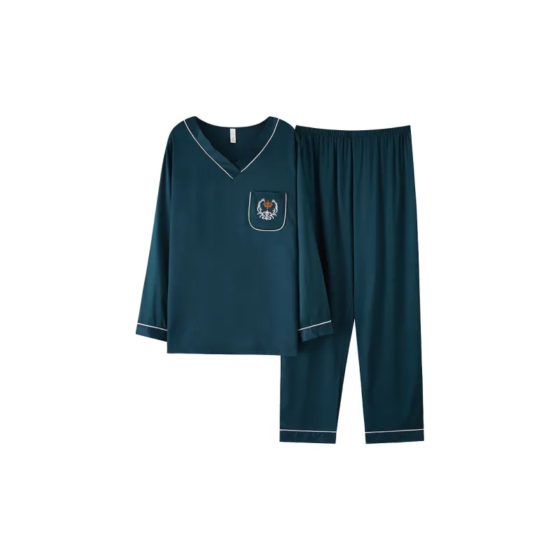Maultiay Pajama Set Men's Peacock Green-0