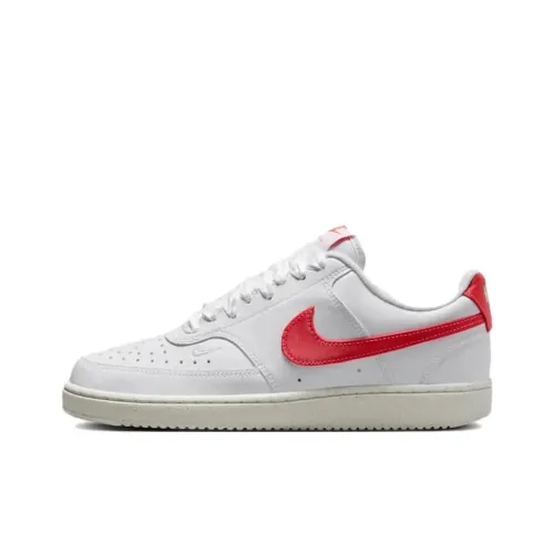 nike braids Court Vision Anti Slip Wear Resistant Low Top Skateboard Shoes Women's White Red