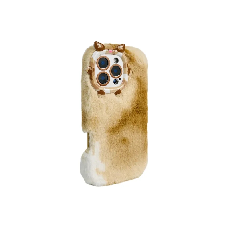 Wei Xin Plush Material Plush Gradient Quad Colors Phone Cases Compatible With IPhone 16/15 Pro Max/Apple 13/14 Pro/Max-8