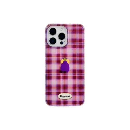 Wei Xin Acrylic Material Purple Plaid Eggplant Phone Cases Compatible With IPhone 16/15 Pro Max/Apple 13/14 Pro/Max