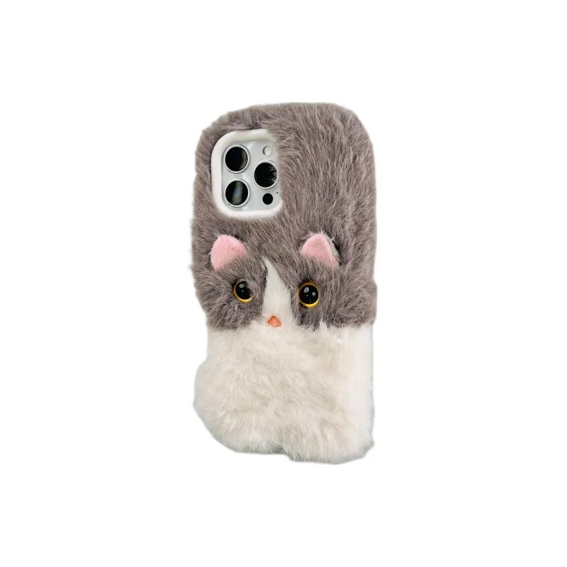 Wei Xin Plush Material Plush Kitten Phone Cases Compatible With IPhone 16/15 Pro Max/Apple 13/14 Pro/Max-6