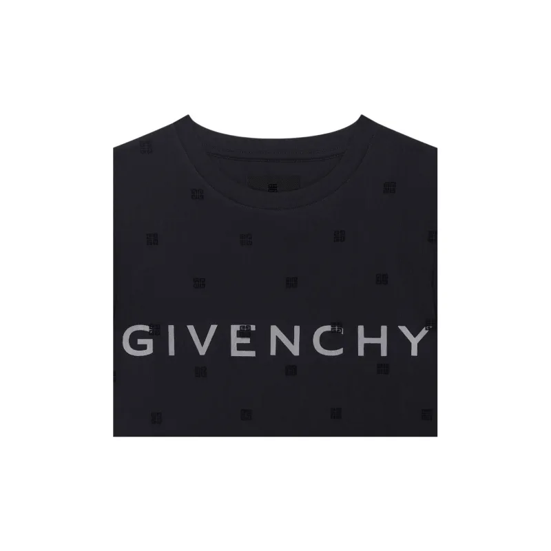 Givenchy All Over Logo Motif Patch Mesh Shirt-4