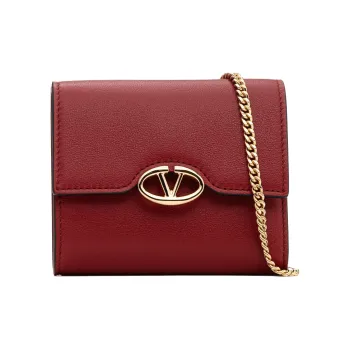 Valentino Leather Wallet Women's Red