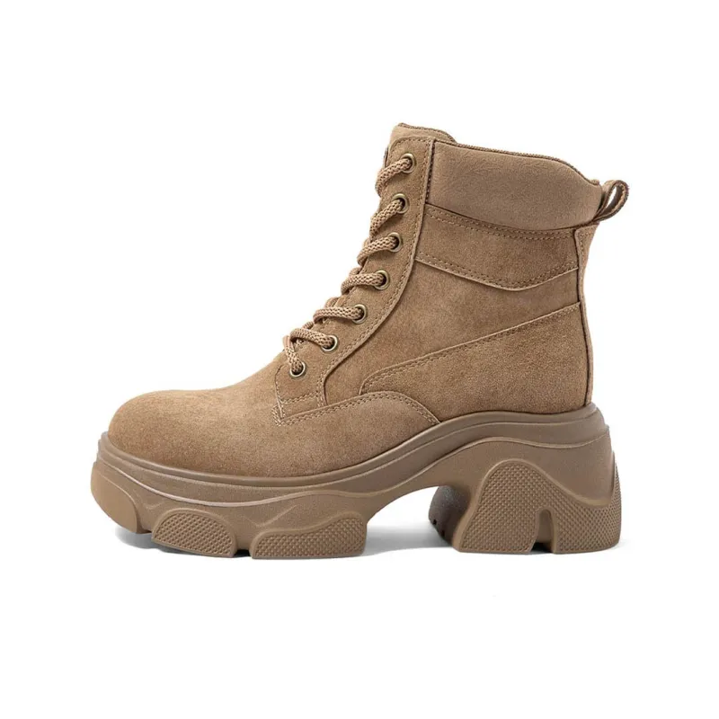 COMELY Martin Boots Women's Khaki/Yellow-6