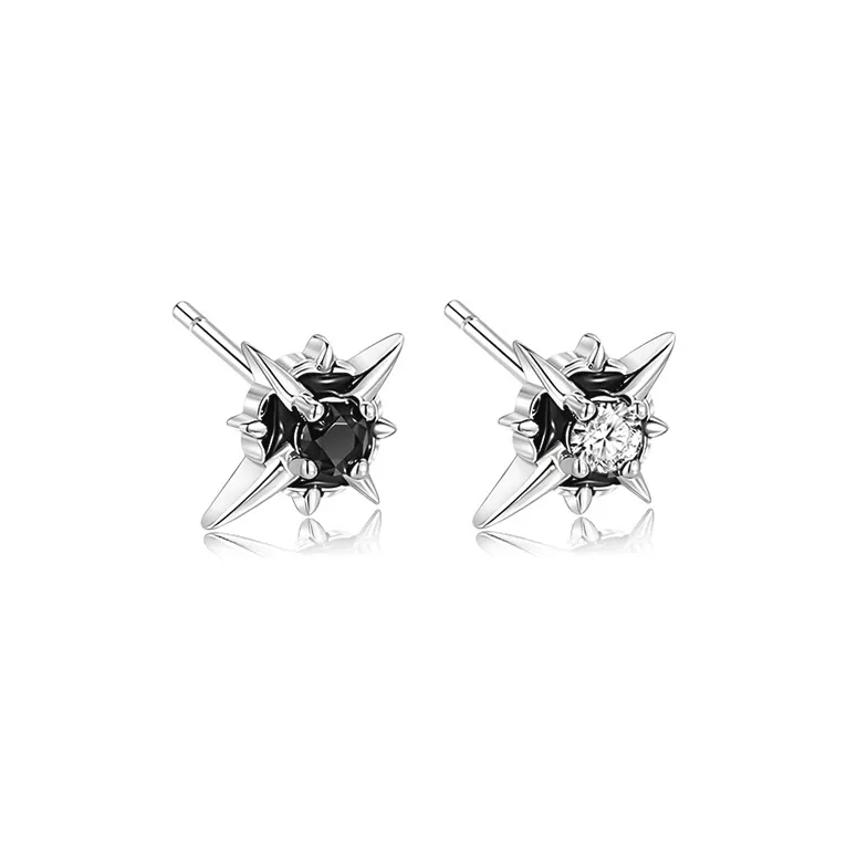 JOLLY NOTE Sterling Silver Stud Earrings Unisex Good Luck-0