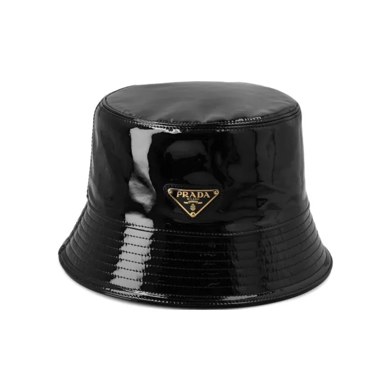 PRADA Lambskin Bucket Hats Women's Black-1