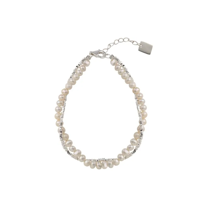 NATURALLYJOJO Freshwater Pearl Bracelets Women's White-0