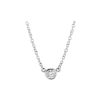 TIFFANY & CO. Diamond Necklaces Unisex Silver