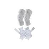 Knee Protector[White]+Ankle Brace[White](1 Pair)