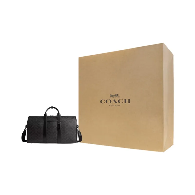 COACH Coated Canvas One Shoulder Crossbody Handbag, Travel Bag Men's Charcoal-7