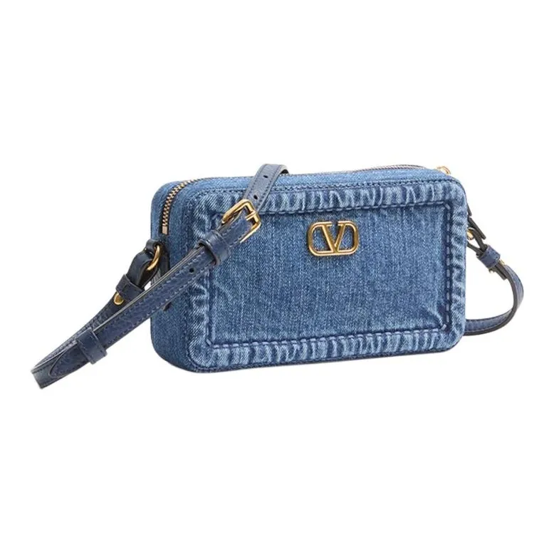 Valentino ALLTIME Cotton Camera Bags Shoulder Bags Mini Women's Denim Blue-1