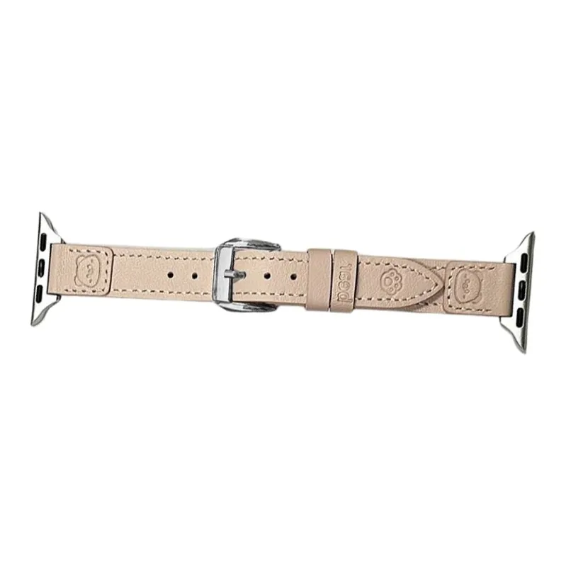Warbler Dew Compatible With Apple Watch Apple Watch Band S9/S8/SE/7/6/5/4/3 Little Bear Paw Genuine Leather Loop Strap-2