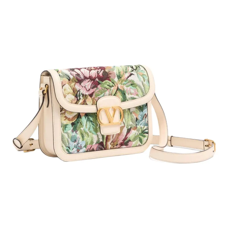 Valentino Jacquard Fabric Shoulder Bag Women's Butter & Multicolor-1