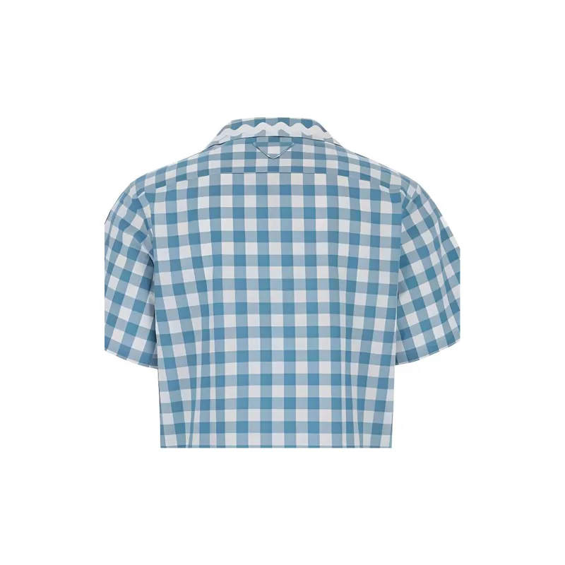 PRADA Check Pattern Short Sleeved Shirt-3