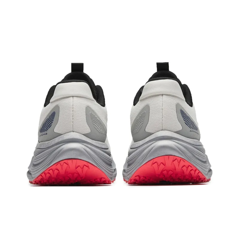 Anta Cushioned Height Increase Wear Resistant Breathable Low Top Casual Running Shoes Men's White Black Gray-5
